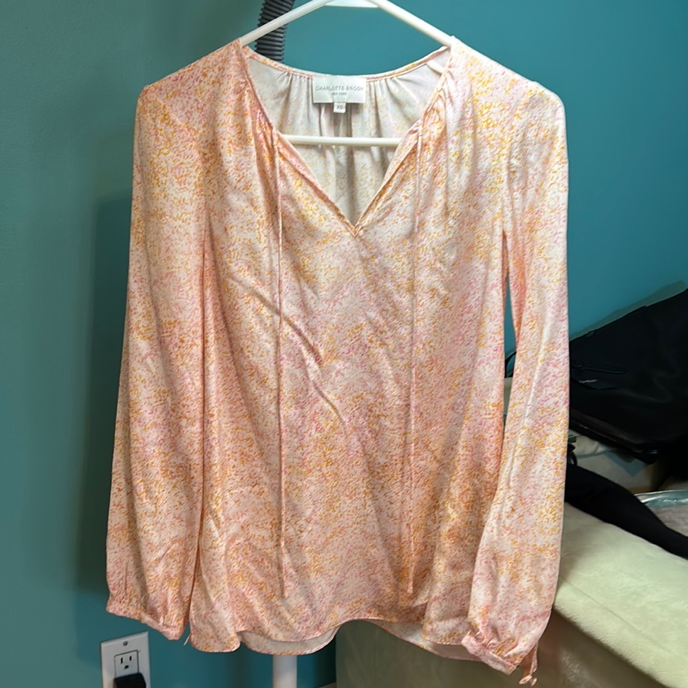100% Silk Charlotte Brody XS blouse peasant